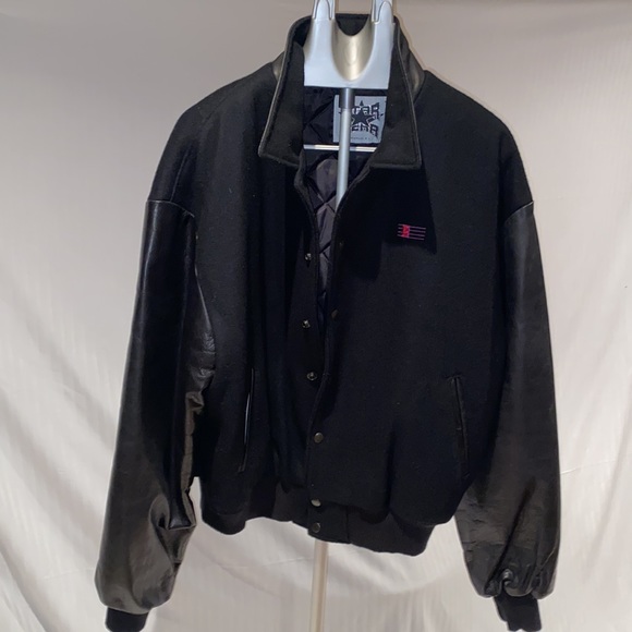 Rare “VERVE” Varsity Style Leather Jacket -Sz. XL - Picture 2 of 13
